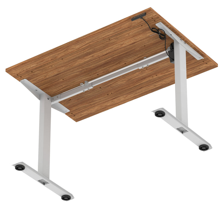 Air Lite Height Adjustable Desk with Scalloped Edge, 1200–1600mm, Multiple Finishes & Frame Colours, MFC, Self Assembly, 5 Year Structural & 2 Year Electrical Warranty