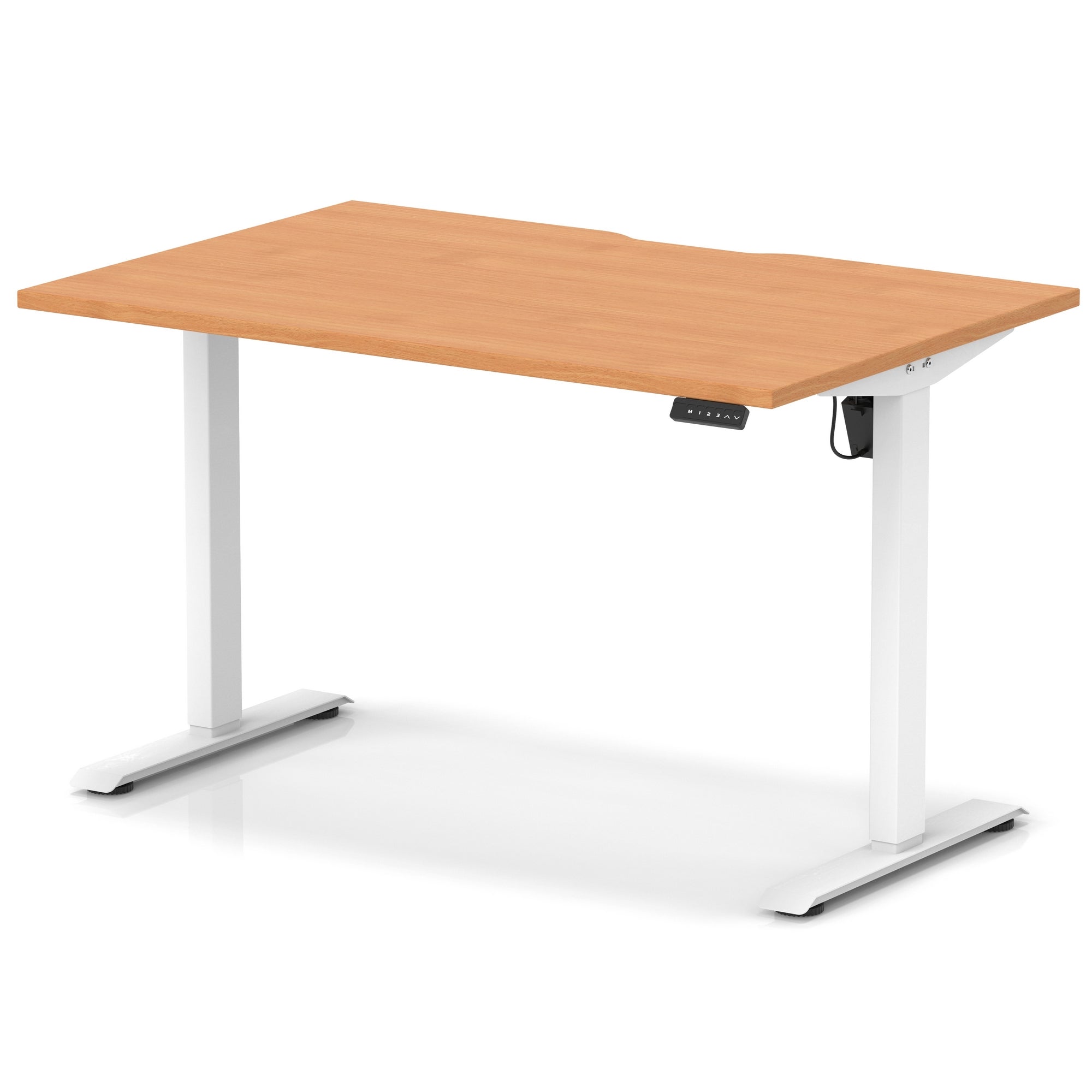 Air Lite Height Adjustable Desk with Scalloped Edge, 1200–1600mm, Multiple Finishes & Frame Colours, MFC, Self Assembly, 5 Year Structural & 2 Year Electrical Warranty