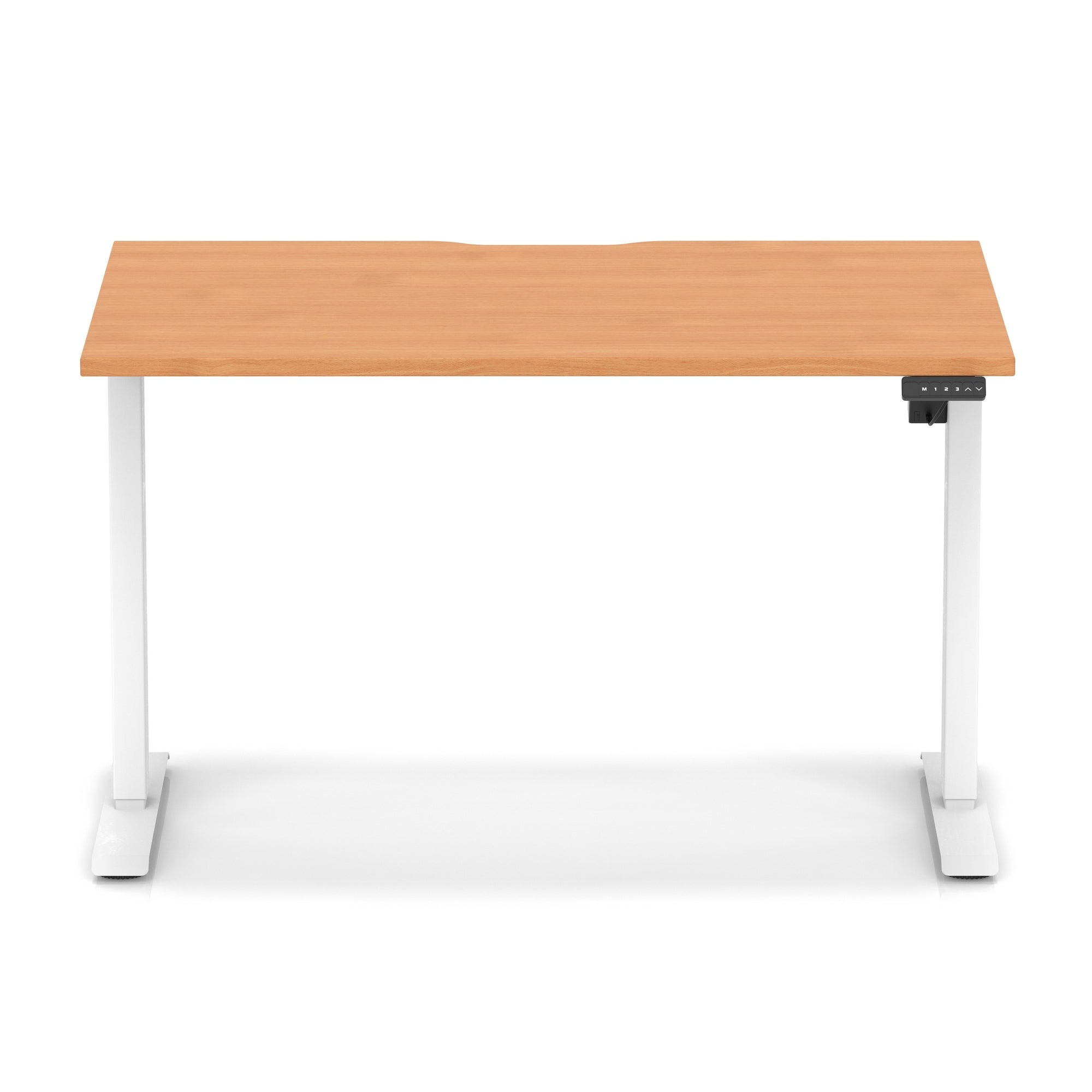 Air Lite Height Adjustable Desk with Scalloped Edge, 1200–1600mm, Multiple Finishes & Frame Colours, MFC, Self Assembly, 5 Year Structural & 2 Year Electrical Warranty