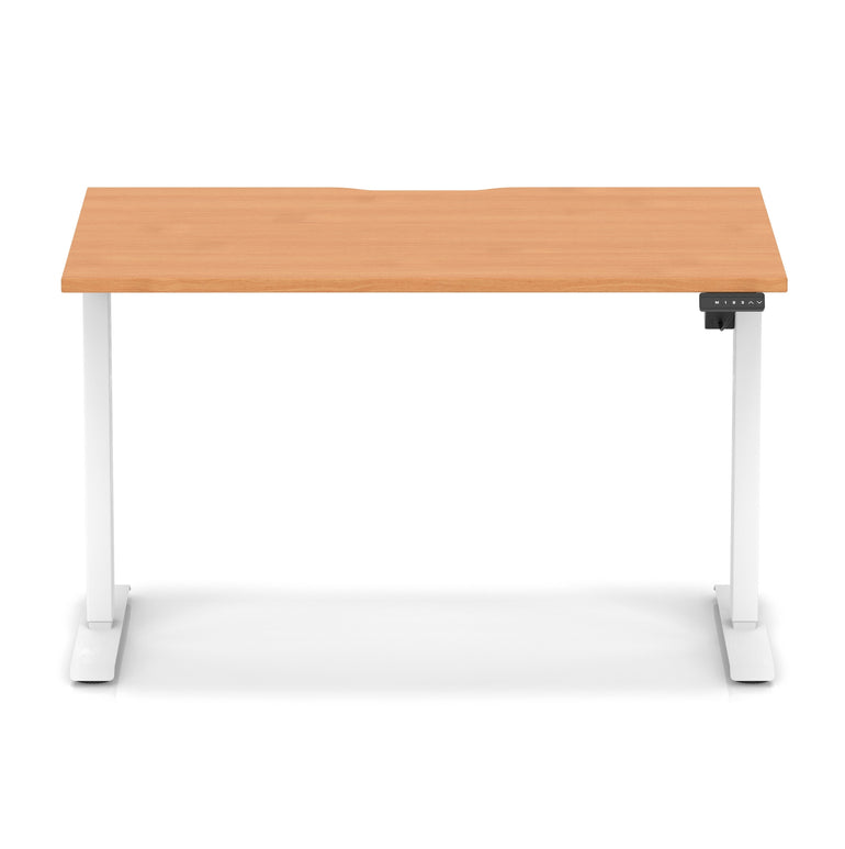 Air Lite Height Adjustable Desk with Scalloped Edge, 1200–1600mm, Multiple Finishes & Frame Colours, MFC, Self Assembly, 5 Year Structural & 2 Year Electrical Warranty