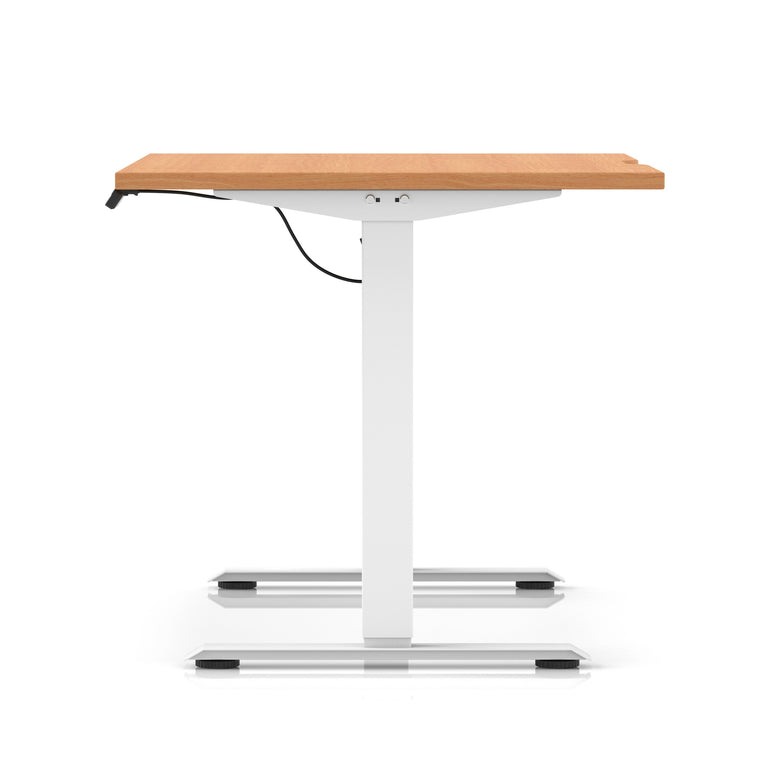 Air Lite Height Adjustable Desk with Scalloped Edge, 1200–1600mm, Multiple Finishes & Frame Colours, MFC, Self Assembly, 5 Year Structural & 2 Year Electrical Warranty