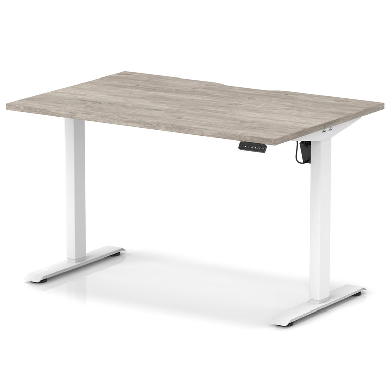 Air Lite Height Adjustable Desk with Scalloped Edge, 1200–1600mm, Multiple Finishes & Frame Colours, MFC, Self Assembly, 5 Year Structural & 2 Year Electrical Warranty