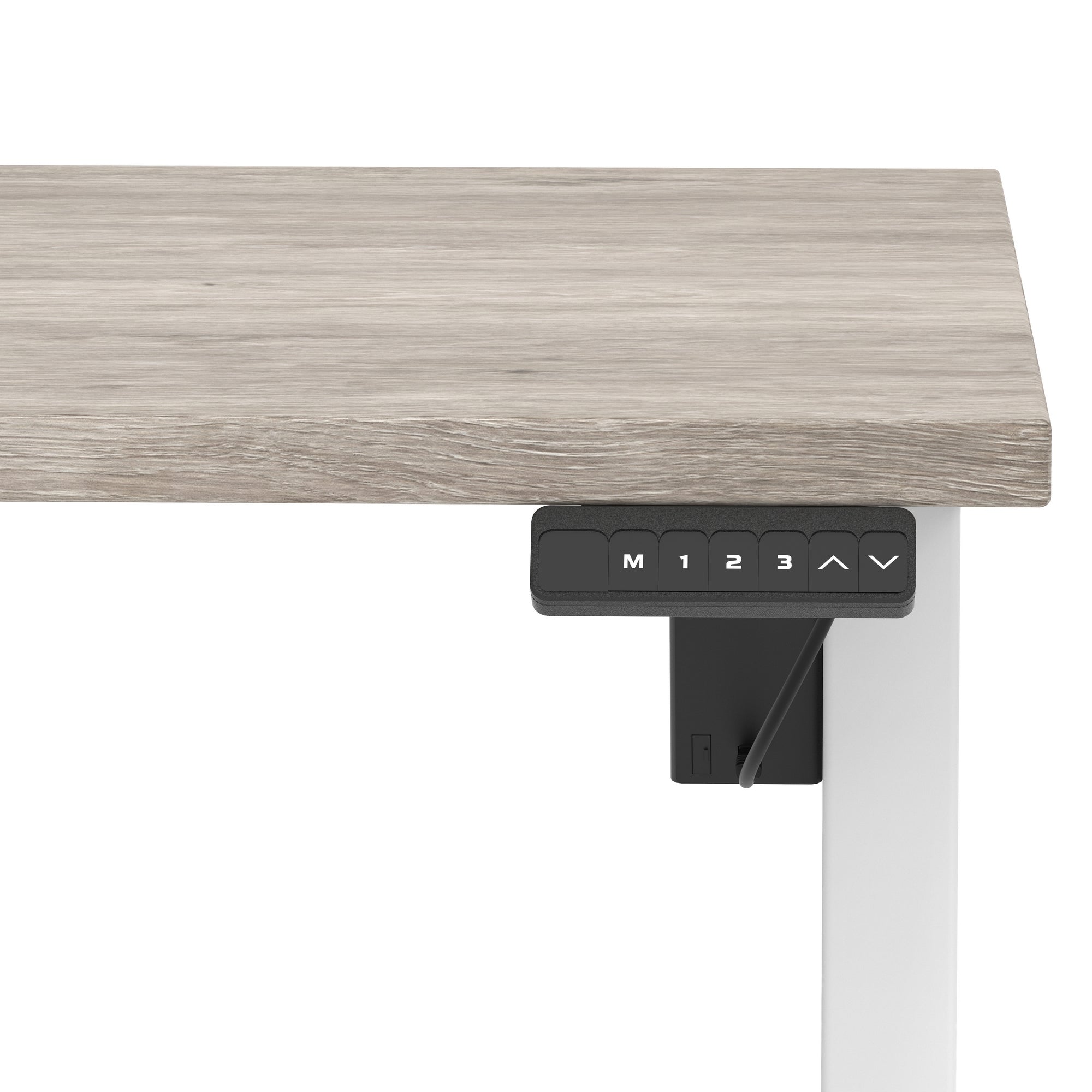 Air Lite Height Adjustable Desk with Scalloped Edge, 1200–1600mm, Multiple Finishes & Frame Colours, MFC, Self Assembly, 5 Year Structural & 2 Year Electrical Warranty