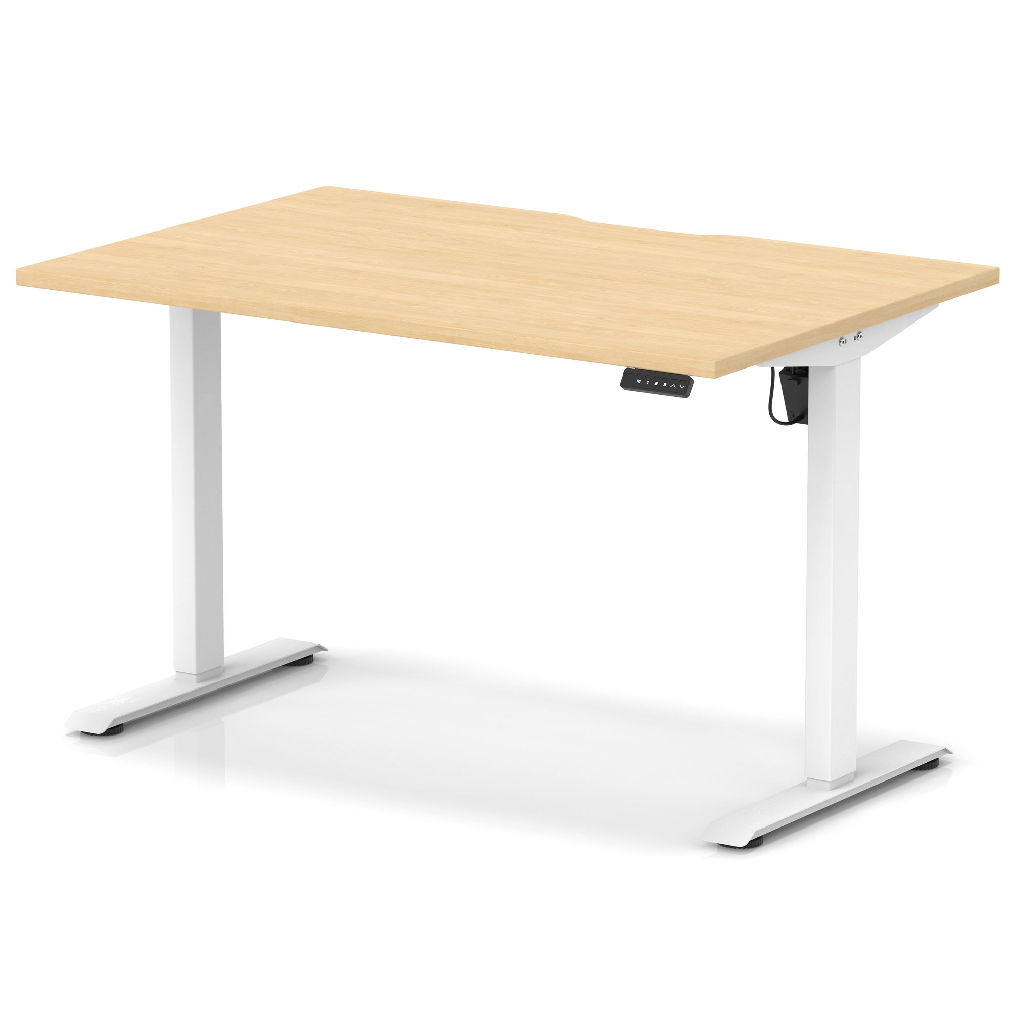 Air Lite Height Adjustable Desk with Scalloped Edge, 1200–1600mm, Multiple Finishes & Frame Colours, MFC, Self Assembly, 5 Year Structural & 2 Year Electrical Warranty
