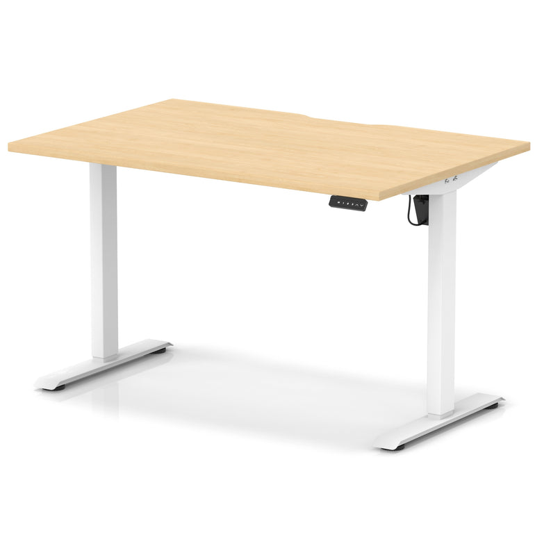 Air Lite Height Adjustable Desk with Scalloped Edge, 1200–1600mm, Multiple Finishes & Frame Colours, MFC, Self Assembly, 5 Year Structural & 2 Year Electrical Warranty