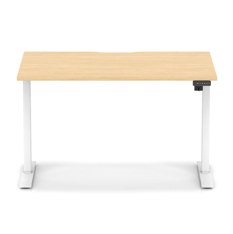 Air Lite Height Adjustable Desk with Scalloped Edge, 1200–1600mm, Multiple Finishes & Frame Colours, MFC, Self Assembly, 5 Year Structural & 2 Year Electrical Warranty