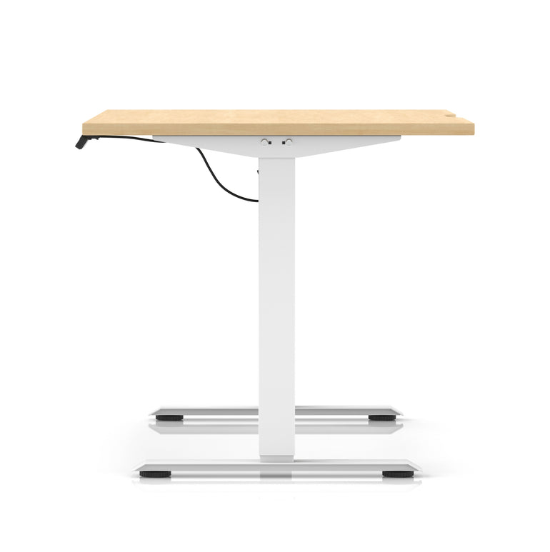 Air Lite Height Adjustable Desk with Scalloped Edge, 1200–1600mm, Multiple Finishes & Frame Colours, MFC, Self Assembly, 5 Year Structural & 2 Year Electrical Warranty