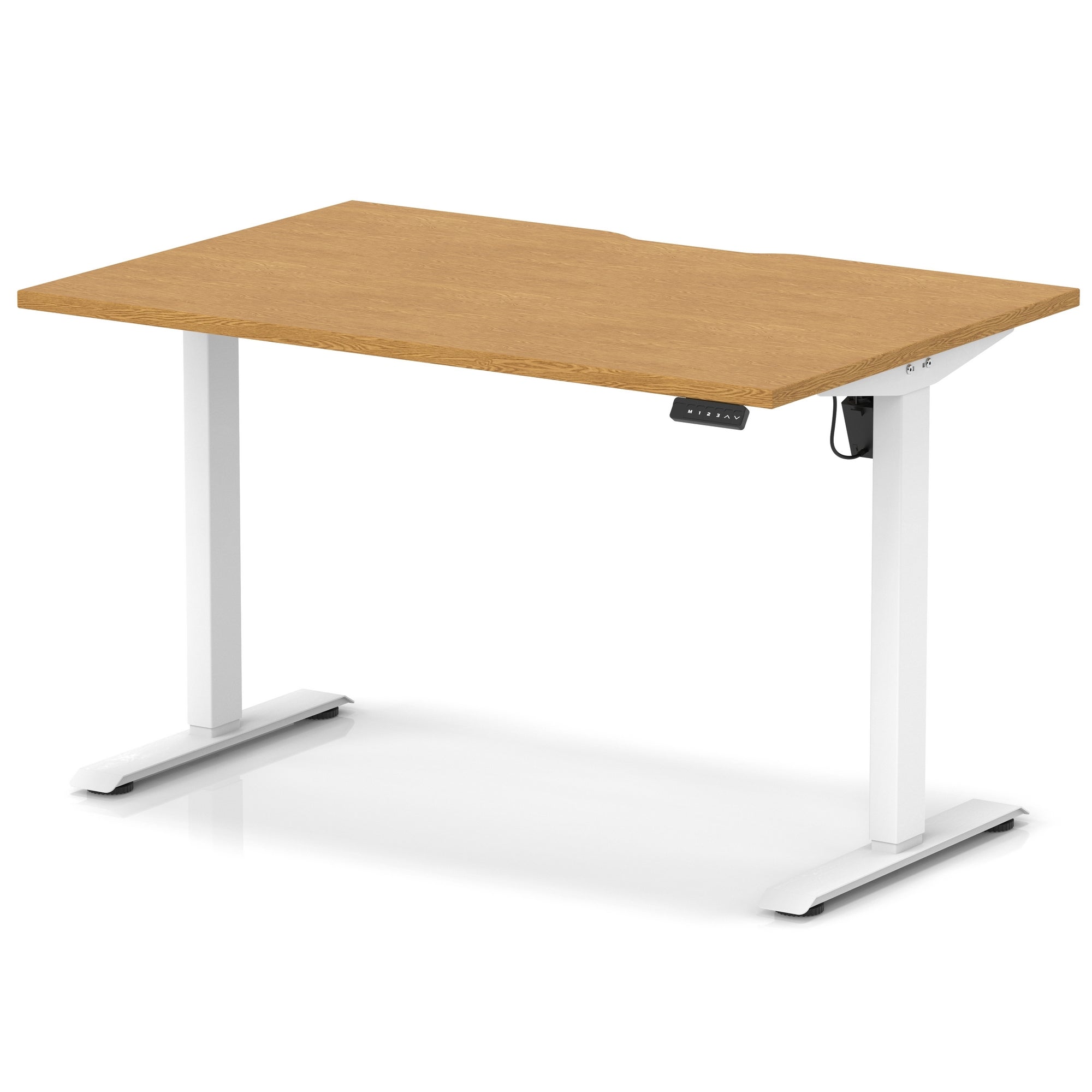 Air Lite Height Adjustable Desk with Scalloped Edge, 1200–1600mm, Multiple Finishes & Frame Colours, MFC, Self Assembly, 5 Year Structural & 2 Year Electrical Warranty