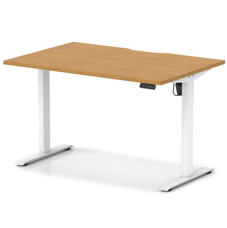 Air Lite Height Adjustable Desk with Scalloped Edge, 1200–1600mm, Multiple Finishes & Frame Colours, MFC, Self Assembly, 5 Year Structural & 2 Year Electrical Warranty