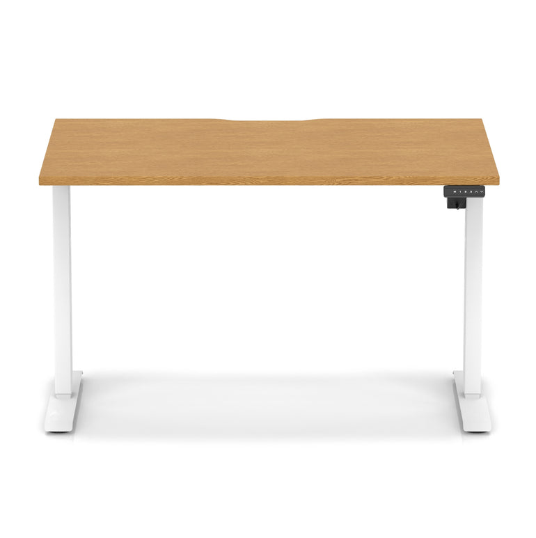 Air Lite Height Adjustable Desk with Scalloped Edge, 1200–1600mm, Multiple Finishes & Frame Colours, MFC, Self Assembly, 5 Year Structural & 2 Year Electrical Warranty