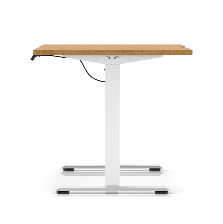Air Lite Height Adjustable Desk with Scalloped Edge, 1200–1600mm, Multiple Finishes & Frame Colours, MFC, Self Assembly, 5 Year Structural & 2 Year Electrical Warranty