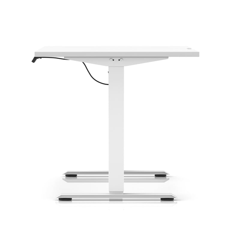 Air Lite Height Adjustable Desk with Scalloped Edge, 1200–1600mm, Multiple Finishes & Frame Colours, MFC, Self Assembly, 5 Year Structural & 2 Year Electrical Warranty