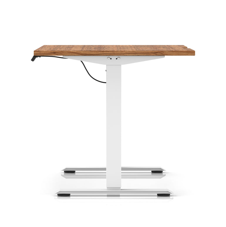 Air Lite Height Adjustable Desk with Scalloped Edge, 1200–1600mm, Multiple Finishes & Frame Colours, MFC, Self Assembly, 5 Year Structural & 2 Year Electrical Warranty