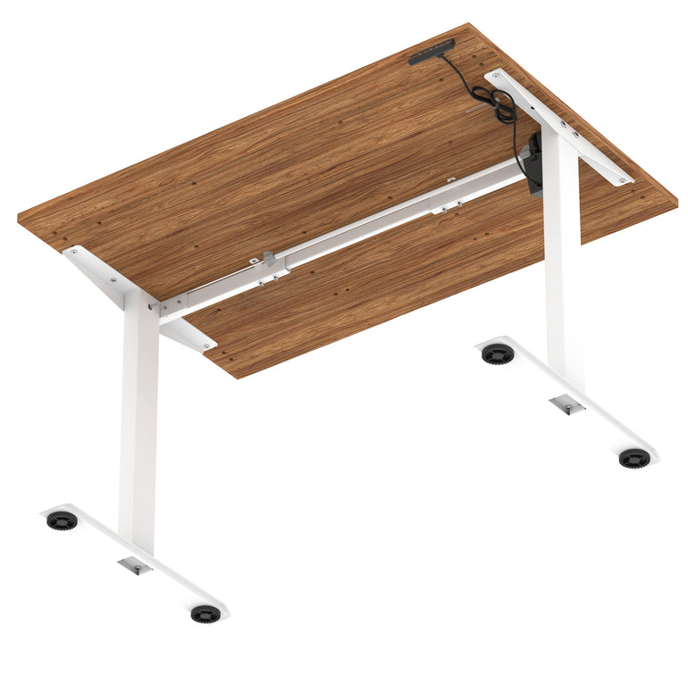 Air Lite Height Adjustable Desk with Scalloped Edge, 1200–1600mm, Multiple Finishes & Frame Colours, MFC, Self Assembly, 5 Year Structural & 2 Year Electrical Warranty
