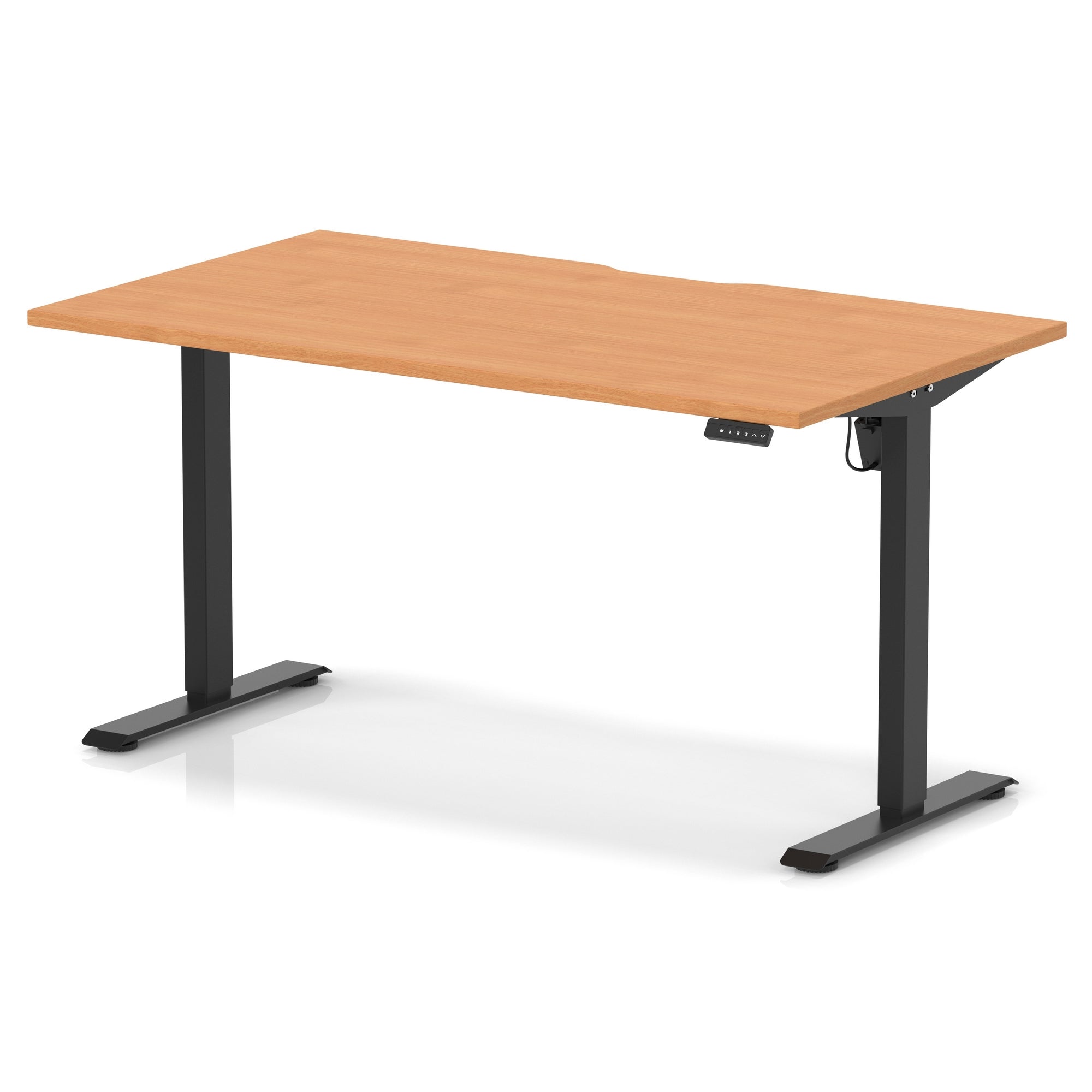 Air Lite Height Adjustable Desk with Scalloped Edge, 1200–1600mm, Multiple Finishes & Frame Colours, MFC, Self Assembly, 5 Year Structural & 2 Year Electrical Warranty