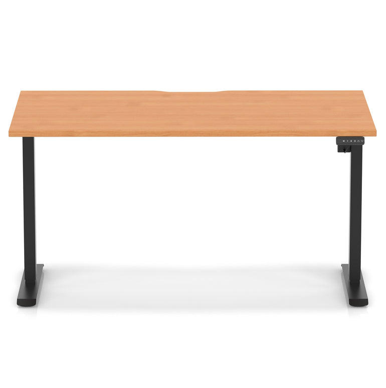 Air Lite Height Adjustable Desk with Scalloped Edge, 1200–1600mm, Multiple Finishes & Frame Colours, MFC, Self Assembly, 5 Year Structural & 2 Year Electrical Warranty