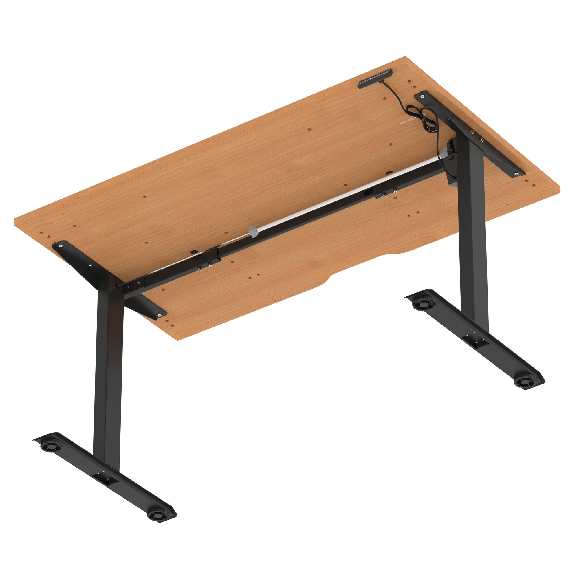 Air Lite Height Adjustable Desk with Scalloped Edge, 1200–1600mm, Multiple Finishes & Frame Colours, MFC, Self Assembly, 5 Year Structural & 2 Year Electrical Warranty