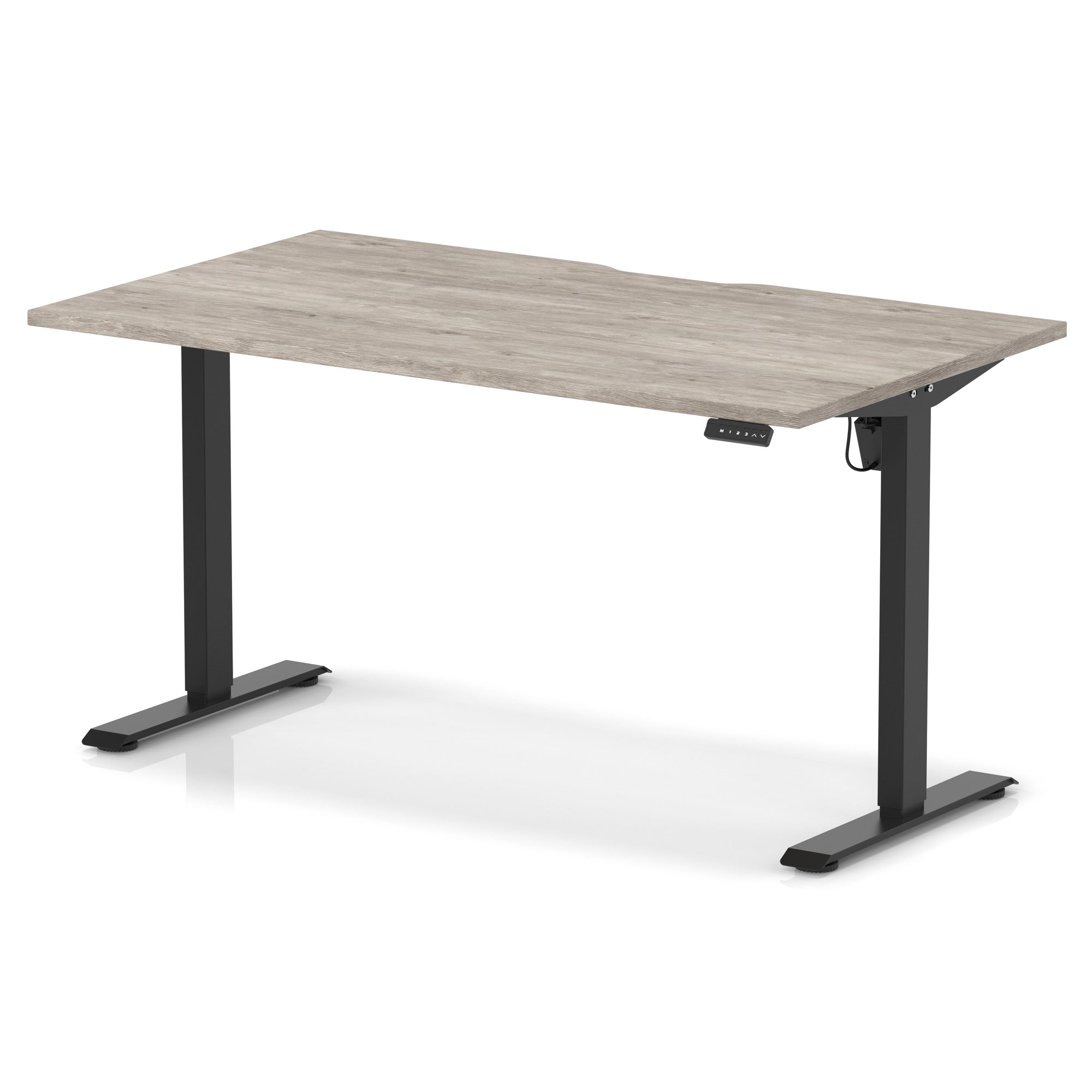 Air Lite Height Adjustable Desk with Scalloped Edge, 1200–1600mm, Multiple Finishes & Frame Colours, MFC, Self Assembly, 5 Year Structural & 2 Year Electrical Warranty