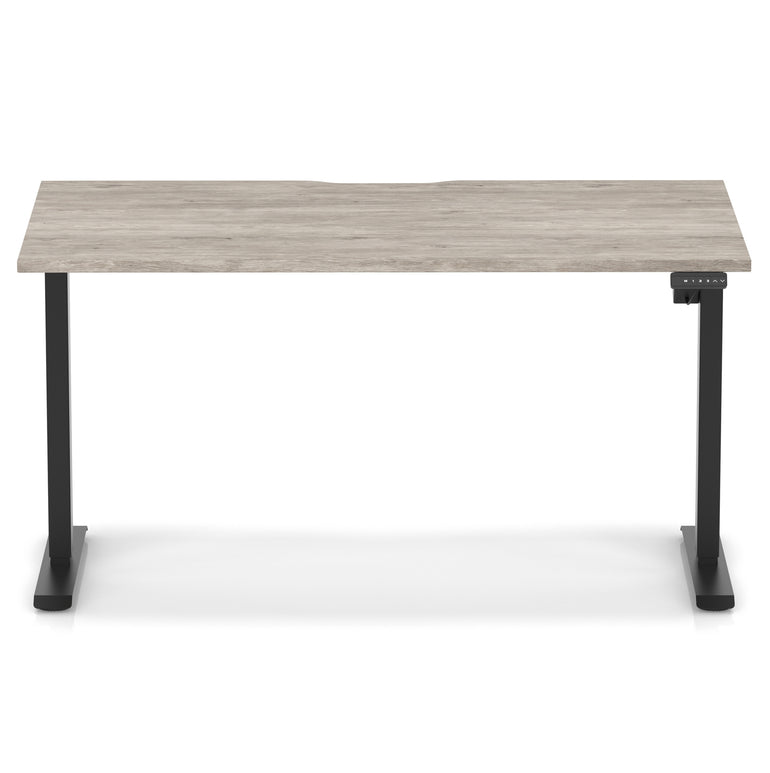 Air Lite Height Adjustable Desk with Scalloped Edge, 1200–1600mm, Multiple Finishes & Frame Colours, MFC, Self Assembly, 5 Year Structural & 2 Year Electrical Warranty