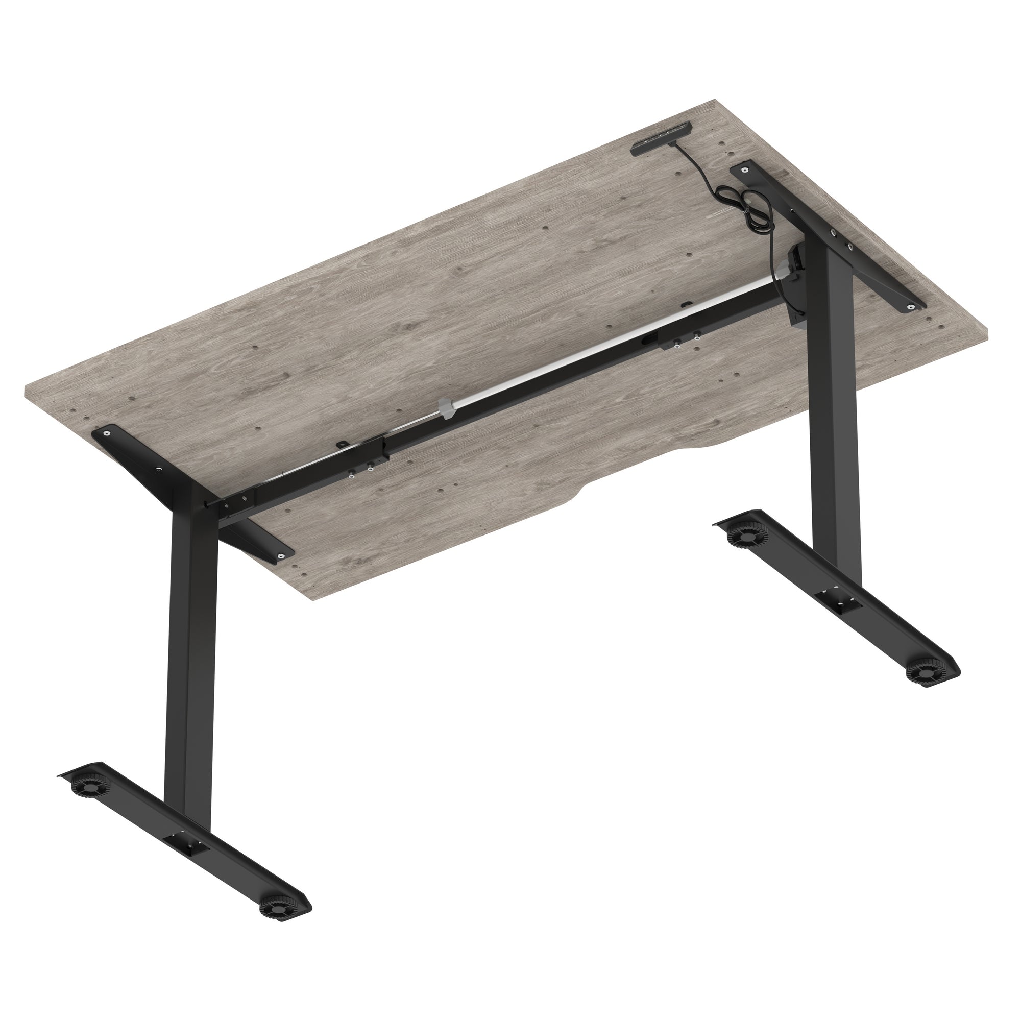 Air Lite Height Adjustable Desk with Scalloped Edge, 1200–1600mm, Multiple Finishes & Frame Colours, MFC, Self Assembly, 5 Year Structural & 2 Year Electrical Warranty