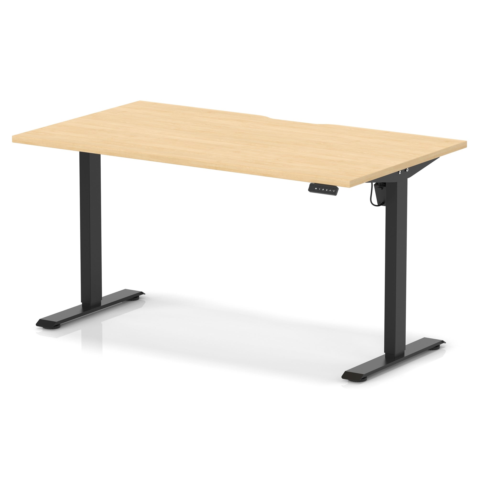 Air Lite Height Adjustable Desk with Scalloped Edge, 1200–1600mm, Multiple Finishes & Frame Colours, MFC, Self Assembly, 5 Year Structural & 2 Year Electrical Warranty