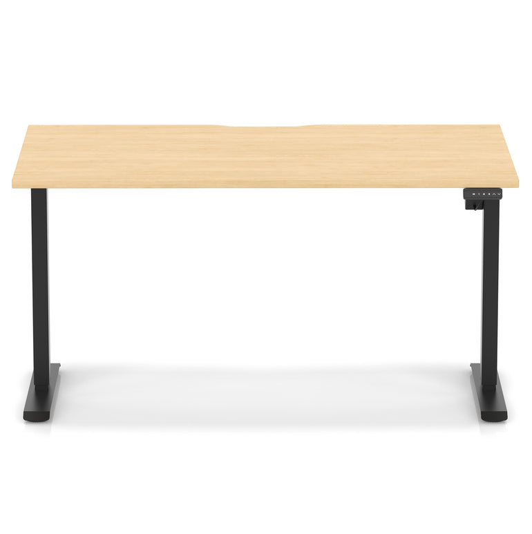Air Lite Height Adjustable Desk with Scalloped Edge, 1200–1600mm, Multiple Finishes & Frame Colours, MFC, Self Assembly, 5 Year Structural & 2 Year Electrical Warranty