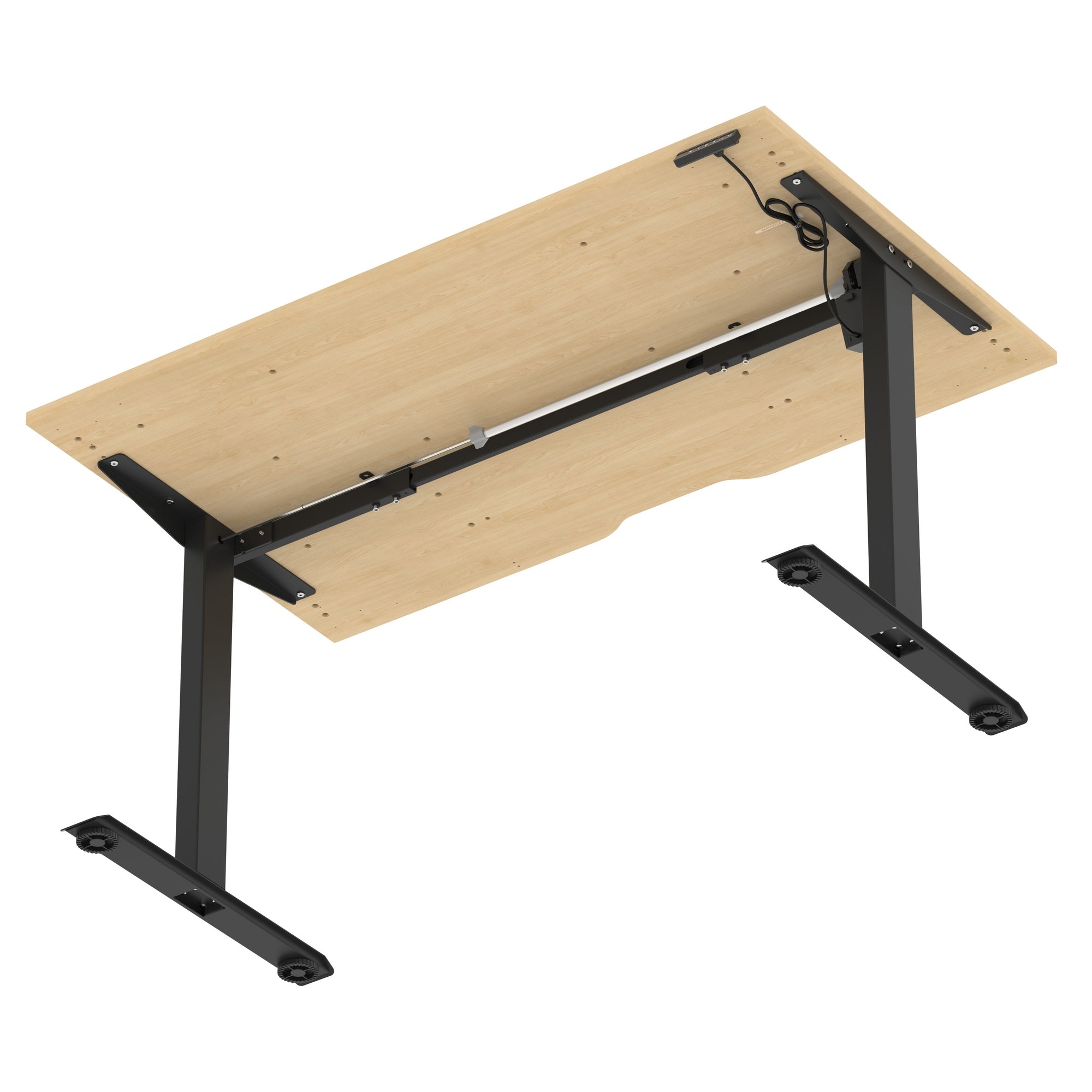 Air Lite Height Adjustable Desk with Scalloped Edge, 1200–1600mm, Multiple Finishes & Frame Colours, MFC, Self Assembly, 5 Year Structural & 2 Year Electrical Warranty