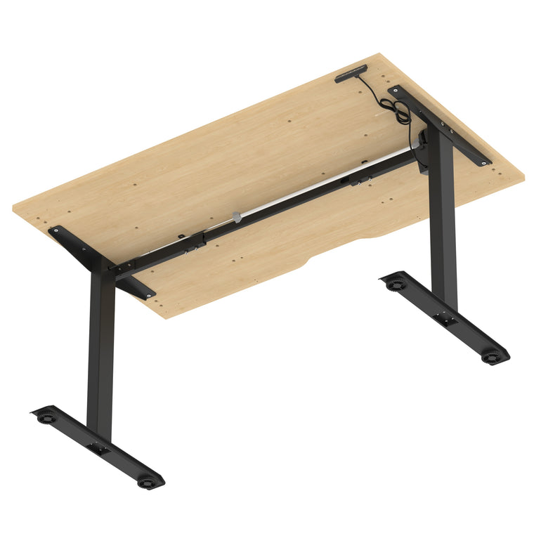 Air Lite Height Adjustable Desk with Scalloped Edge, 1200–1600mm, Multiple Finishes & Frame Colours, MFC, Self Assembly, 5 Year Structural & 2 Year Electrical Warranty