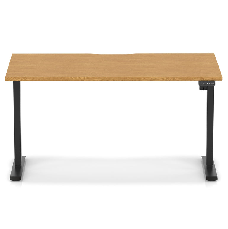 Air Lite Height Adjustable Desk with Scalloped Edge, 1200–1600mm, Multiple Finishes & Frame Colours, MFC, Self Assembly, 5 Year Structural & 2 Year Electrical Warranty