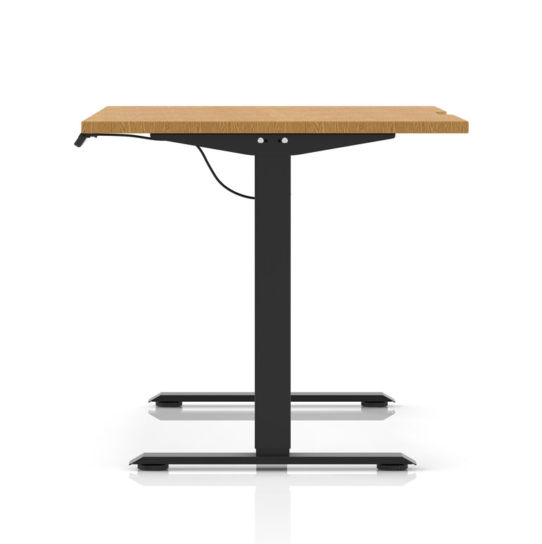 Air Lite Height Adjustable Desk with Scalloped Edge, 1200–1600mm, Multiple Finishes & Frame Colours, MFC, Self Assembly, 5 Year Structural & 2 Year Electrical Warranty