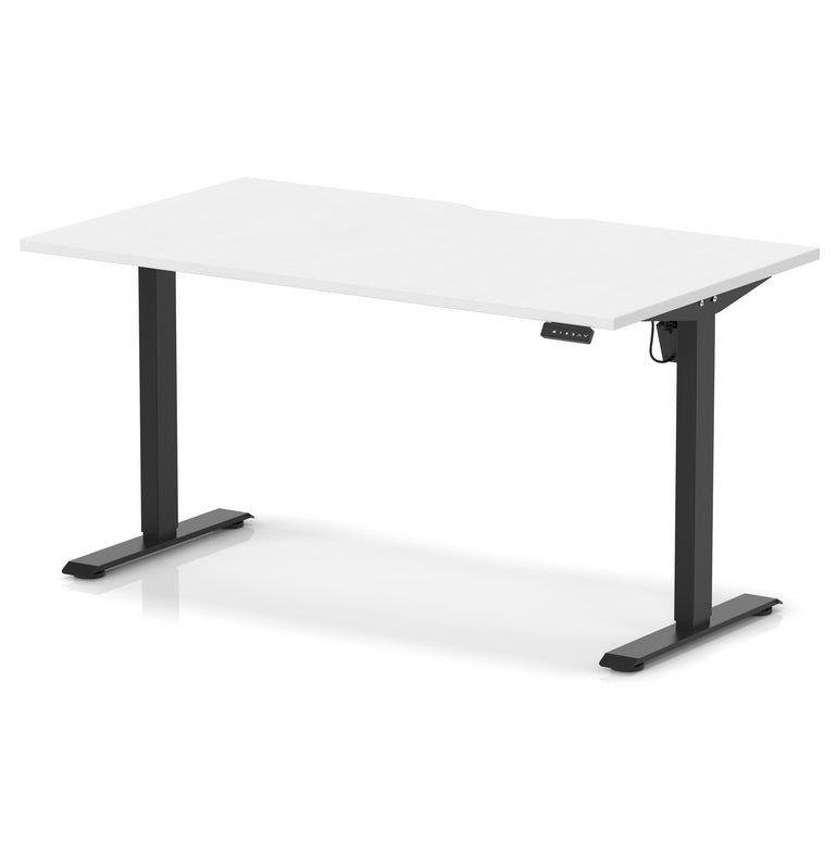 Air Lite Height Adjustable Desk with Scalloped Edge, 1200–1600mm, Multiple Finishes & Frame Colours, MFC, Self Assembly, 5 Year Structural & 2 Year Electrical Warranty