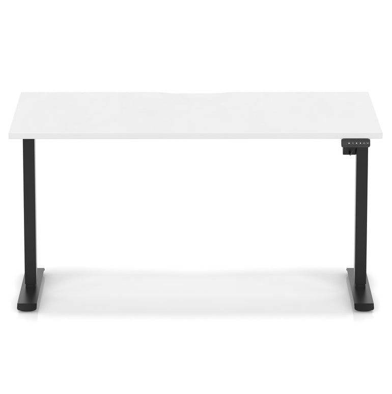 Air Lite Height Adjustable Desk with Scalloped Edge, 1200–1600mm, Multiple Finishes & Frame Colours, MFC, Self Assembly, 5 Year Structural & 2 Year Electrical Warranty