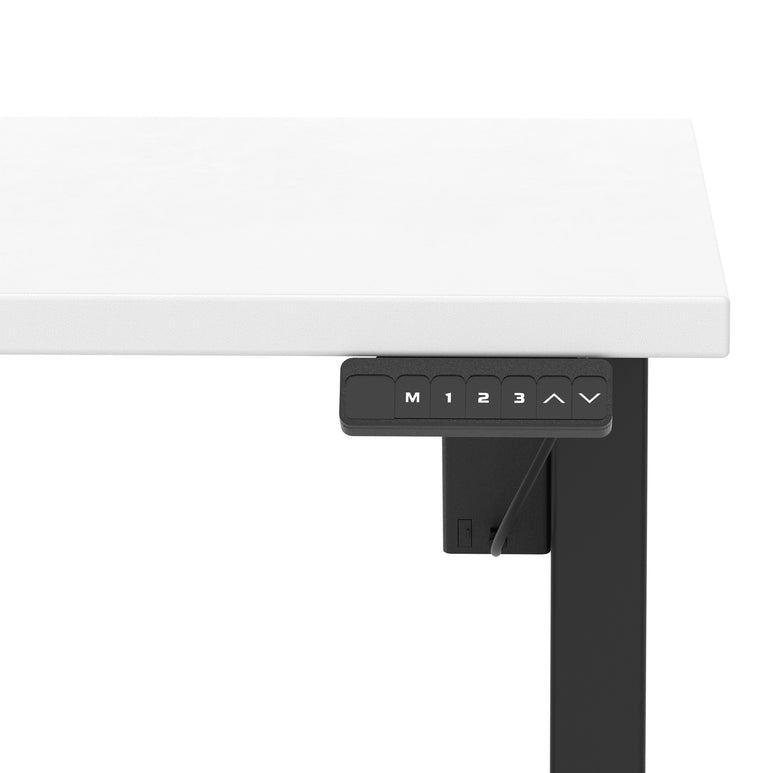 Air Lite Height Adjustable Desk with Scalloped Edge, 1200–1600mm, Multiple Finishes & Frame Colours, MFC, Self Assembly, 5 Year Structural & 2 Year Electrical Warranty