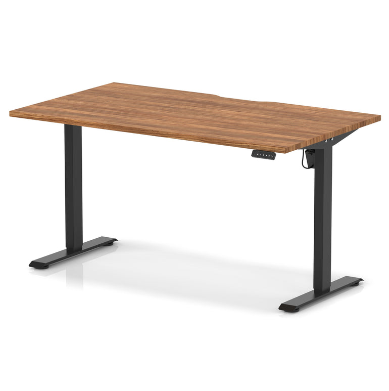 Air Lite Height Adjustable Desk with Scalloped Edge, 1200–1600mm, Multiple Finishes & Frame Colours, MFC, Self Assembly, 5 Year Structural & 2 Year Electrical Warranty
