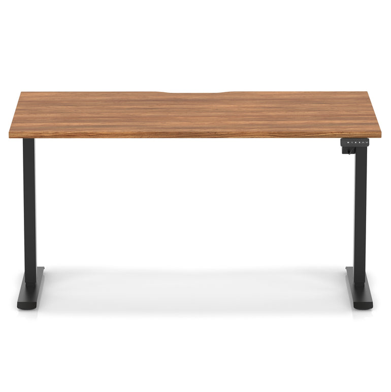 Air Lite Height Adjustable Desk with Scalloped Edge, 1200–1600mm, Multiple Finishes & Frame Colours, MFC, Self Assembly, 5 Year Structural & 2 Year Electrical Warranty