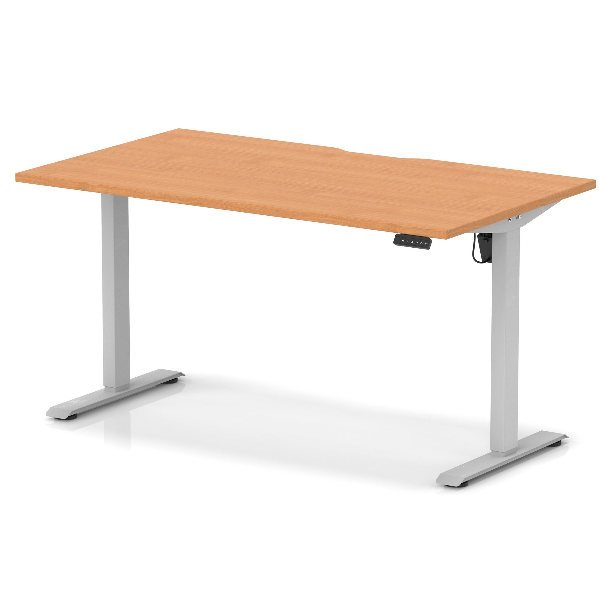 Air Lite Height Adjustable Desk with Scalloped Edge, 1200–1600mm, Multiple Finishes & Frame Colours, MFC, Self Assembly, 5 Year Structural & 2 Year Electrical Warranty