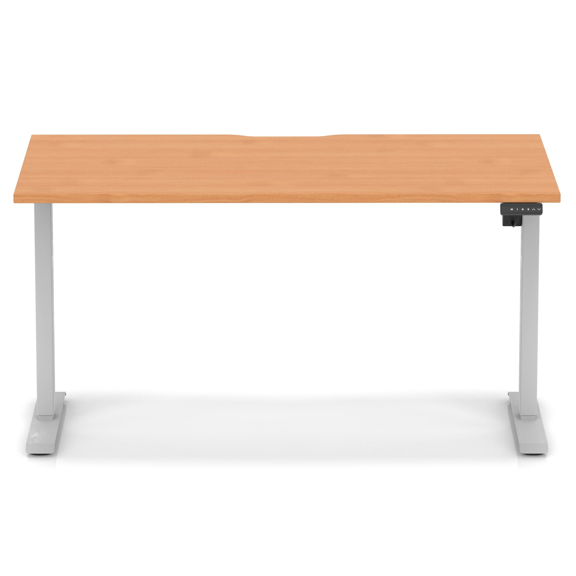 Air Lite Height Adjustable Desk with Scalloped Edge, 1200–1600mm, Multiple Finishes & Frame Colours, MFC, Self Assembly, 5 Year Structural & 2 Year Electrical Warranty