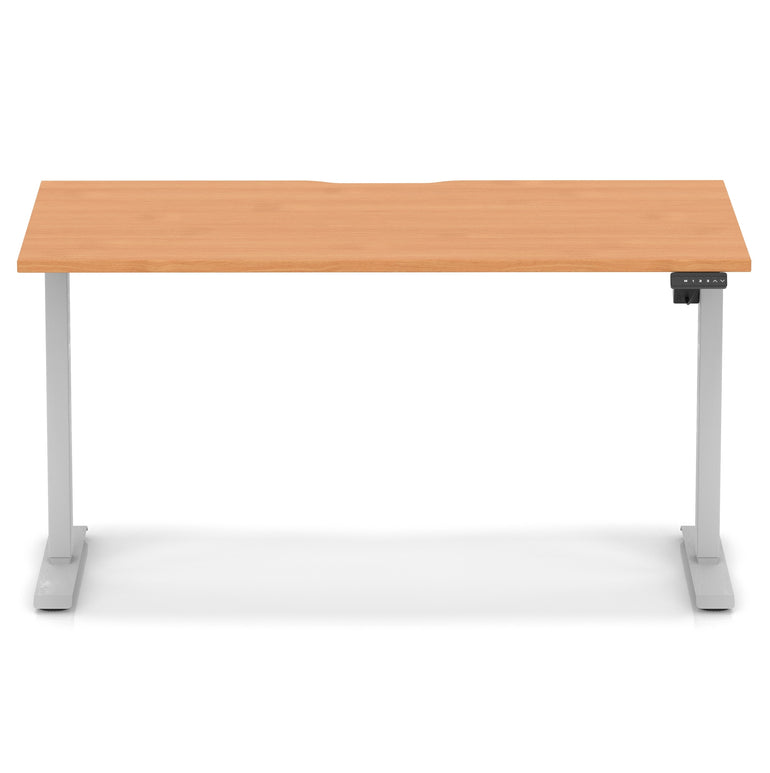 Air Lite Height Adjustable Desk with Scalloped Edge, 1200–1600mm, Multiple Finishes & Frame Colours, MFC, Self Assembly, 5 Year Structural & 2 Year Electrical Warranty