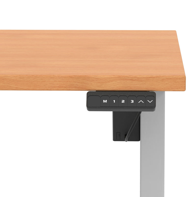 Air Lite Height Adjustable Desk with Scalloped Edge, 1200–1600mm, Multiple Finishes & Frame Colours, MFC, Self Assembly, 5 Year Structural & 2 Year Electrical Warranty