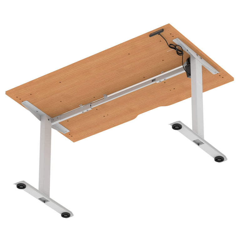 Air Lite Height Adjustable Desk with Scalloped Edge, 1200–1600mm, Multiple Finishes & Frame Colours, MFC, Self Assembly, 5 Year Structural & 2 Year Electrical Warranty