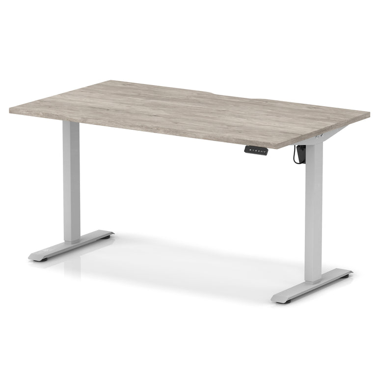 Air Lite Height Adjustable Desk with Scalloped Edge, 1200–1600mm, Multiple Finishes & Frame Colours, MFC, Self Assembly, 5 Year Structural & 2 Year Electrical Warranty