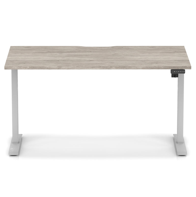 Air Lite Height Adjustable Desk with Scalloped Edge, 1200–1600mm, Multiple Finishes & Frame Colours, MFC, Self Assembly, 5 Year Structural & 2 Year Electrical Warranty