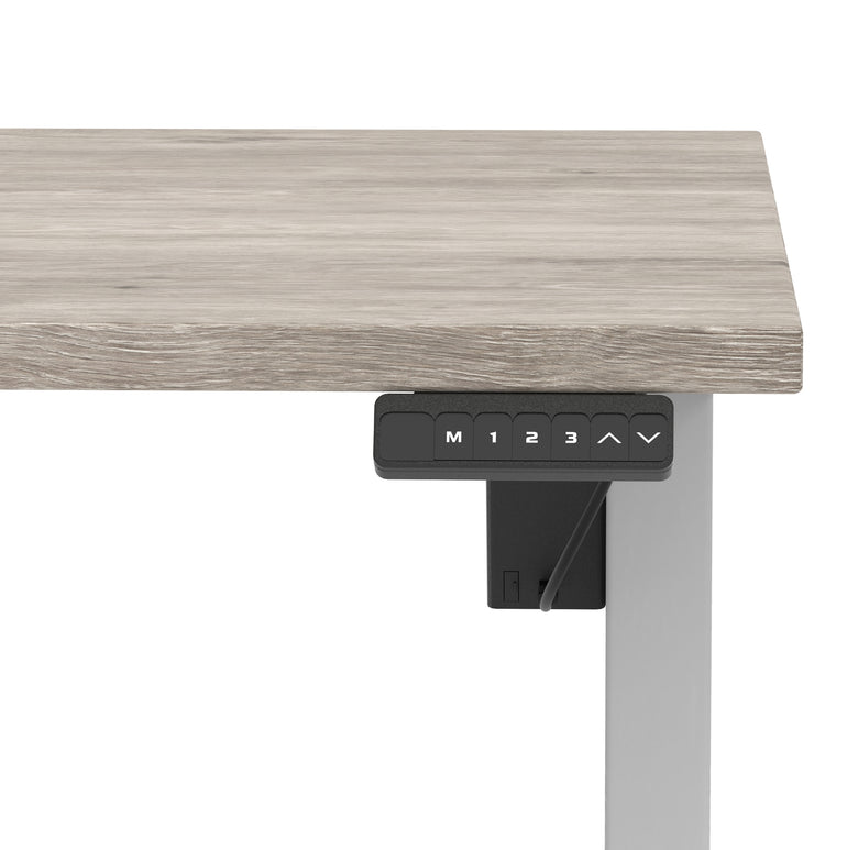 Air Lite Height Adjustable Desk with Scalloped Edge, 1200–1600mm, Multiple Finishes & Frame Colours, MFC, Self Assembly, 5 Year Structural & 2 Year Electrical Warranty