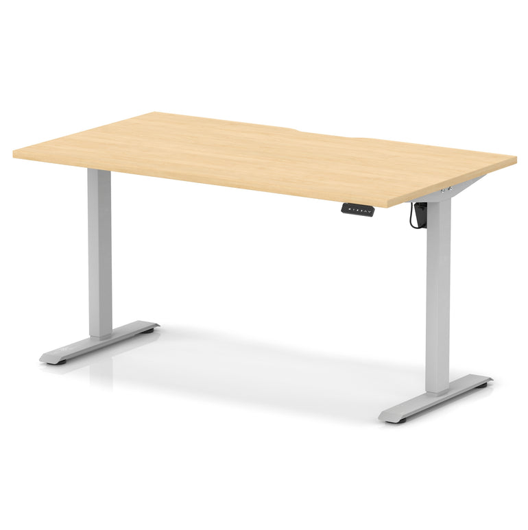 Air Lite Height Adjustable Desk with Scalloped Edge, 1200–1600mm, Multiple Finishes & Frame Colours, MFC, Self Assembly, 5 Year Structural & 2 Year Electrical Warranty