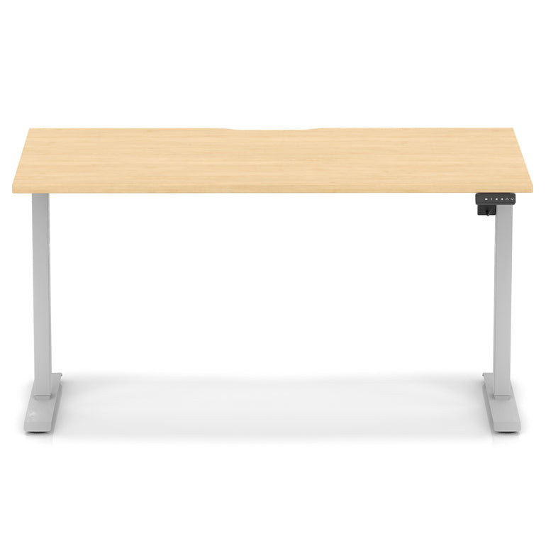 Air Lite Height Adjustable Desk with Scalloped Edge, 1200–1600mm, Multiple Finishes & Frame Colours, MFC, Self Assembly, 5 Year Structural & 2 Year Electrical Warranty