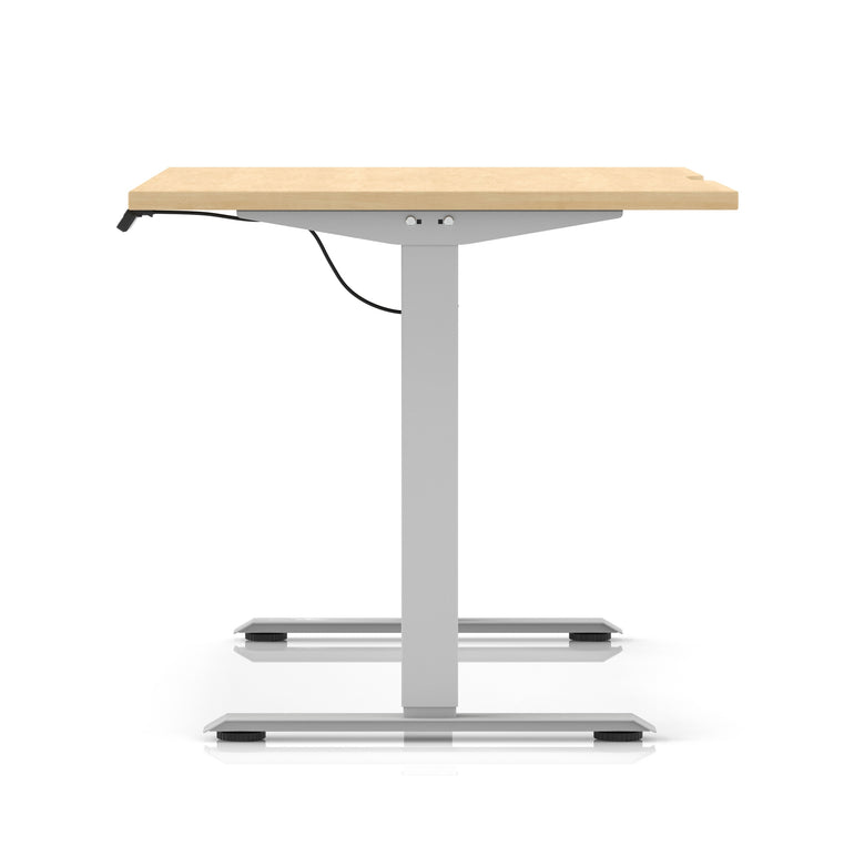 Air Lite Height Adjustable Desk with Scalloped Edge, 1200–1600mm, Multiple Finishes & Frame Colours, MFC, Self Assembly, 5 Year Structural & 2 Year Electrical Warranty