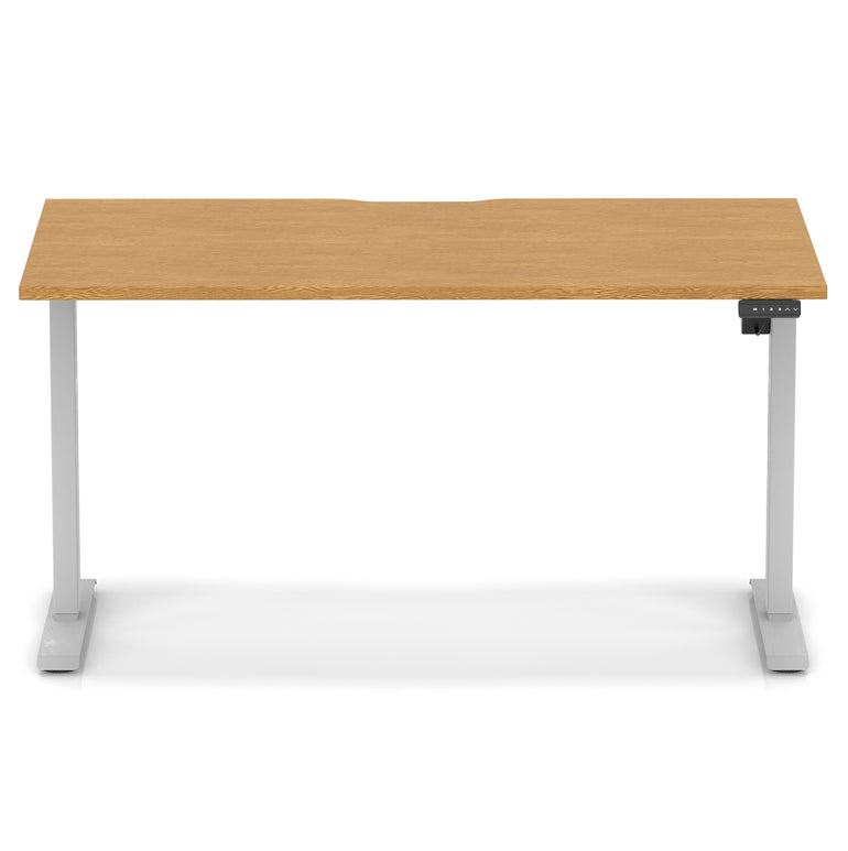 Air Lite Height Adjustable Desk with Scalloped Edge, 1200–1600mm, Multiple Finishes & Frame Colours, MFC, Self Assembly, 5 Year Structural & 2 Year Electrical Warranty