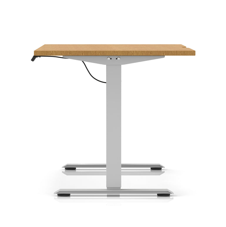 Air Lite Height Adjustable Desk with Scalloped Edge, 1200–1600mm, Multiple Finishes & Frame Colours, MFC, Self Assembly, 5 Year Structural & 2 Year Electrical Warranty