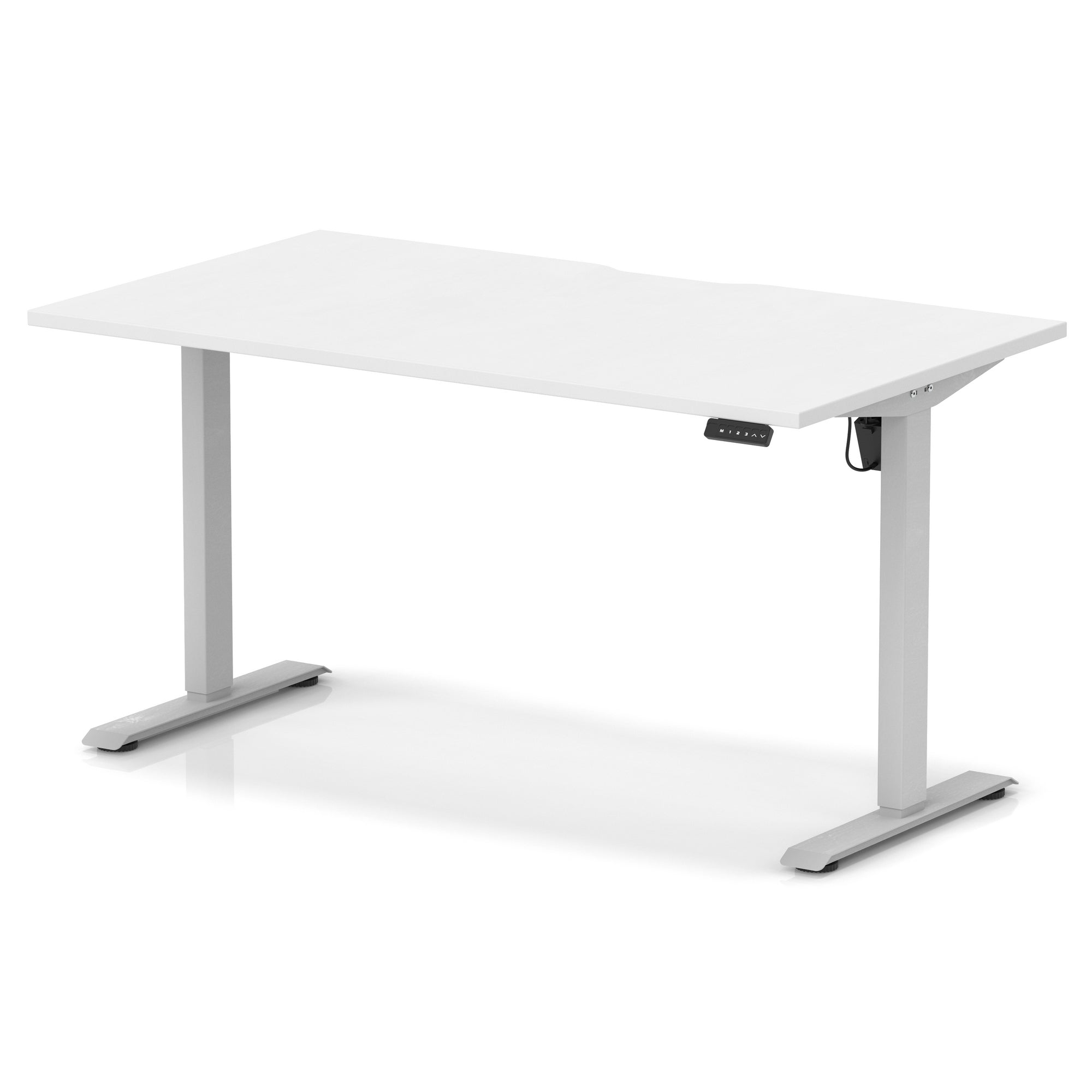 Air Lite Height Adjustable Desk with Scalloped Edge, 1200–1600mm, Multiple Finishes & Frame Colours, MFC, Self Assembly, 5 Year Structural & 2 Year Electrical Warranty