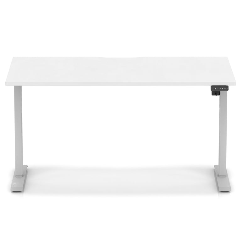 Air Lite Height Adjustable Desk with Scalloped Edge, 1200–1600mm, Multiple Finishes & Frame Colours, MFC, Self Assembly, 5 Year Structural & 2 Year Electrical Warranty